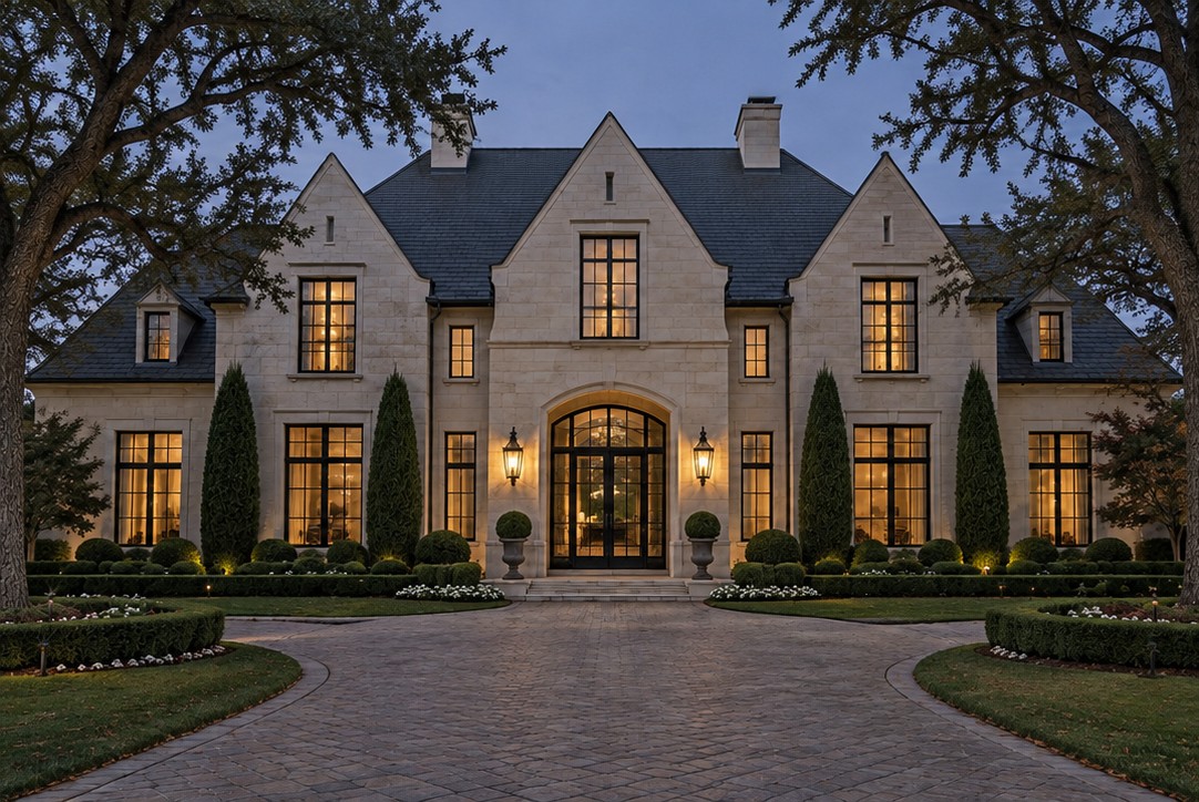 Same illustrative property before holiday lighting